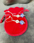 925 sterling silver earrings long earrings lapis lazuli & Austrian Crystals