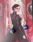 925 sterling silver earrings long earrings lapis lazuli & Austrian Crystals