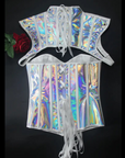 Slay in the Spotlight – Holographic Cyberfang 2-Part Gothic Corset Cosplay Top