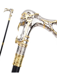 Steal Their Souls – Gothic Vampire Skull Cane, Golden Talon Walking Stick