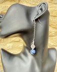 925 sterling silver earrings long earrings lapis lazuli & Austrian Crystals