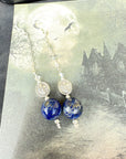 lapis lazuli earrings sterling silver 925 Drop Earrings Silver Gothic Earrings