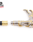 Steal Their Souls – Gothic Vampire Skull Cane, Golden Talon Walking Stick
