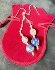lapis lazuli earrings sterling silver 925 Drop Earrings Silver Gothic Earrings