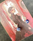 925 sterling silver earrings long earrings lapis lazuli & Austrian Crystals
