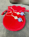 925 sterling silver earrings long earrings lapis lazuli & Austrian Crystals