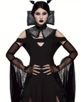 Neck Drama Included – Gothic Vampire Collar & Sleeve Set Sheer Lace Cosplay