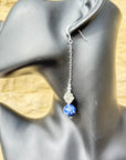 925 sterling silver earrings long earrings lapis lazuli & Austrian Crystals