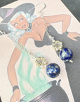 925 sterling silver earrings long earrings lapis lazuli & Austrian Crystals