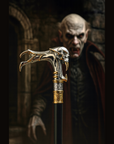 Steal Their Souls – Gothic Vampire Skull Cane, Golden Talon Walking Stick