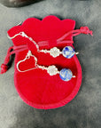 925 sterling silver earrings long earrings lapis lazuli & Austrian Crystals