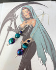 Vintage Crystal Sterling Silver Earrings Long Earrings Cats Eye Earrings