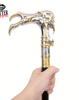 Steal Their Souls – Gothic Vampire Skull Cane, Golden Talon Walking Stick
