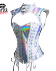 Slay in the Spotlight – Holographic Cyberfang 2-Part Gothic Corset Cosplay Top