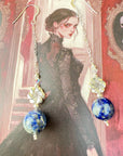 925 sterling silver earrings long earrings lapis lazuli & Austrian Crystals