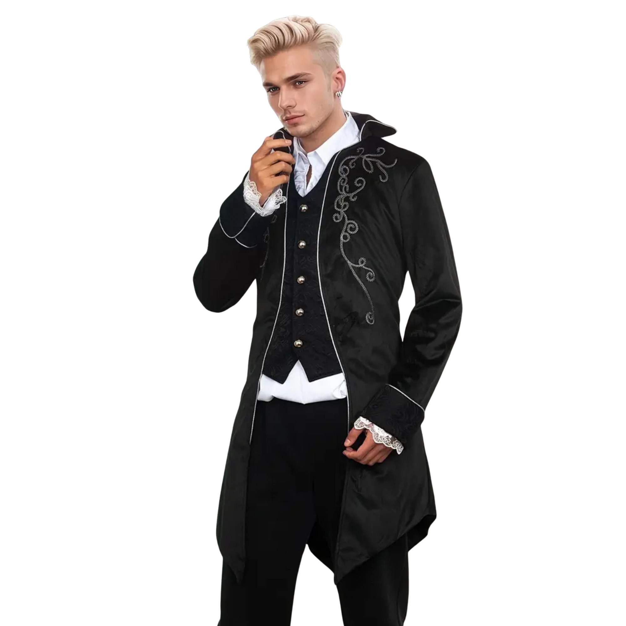 Dark Vampire Gothic Tailcoat – Men’s Steampunk Cosplay Jacket