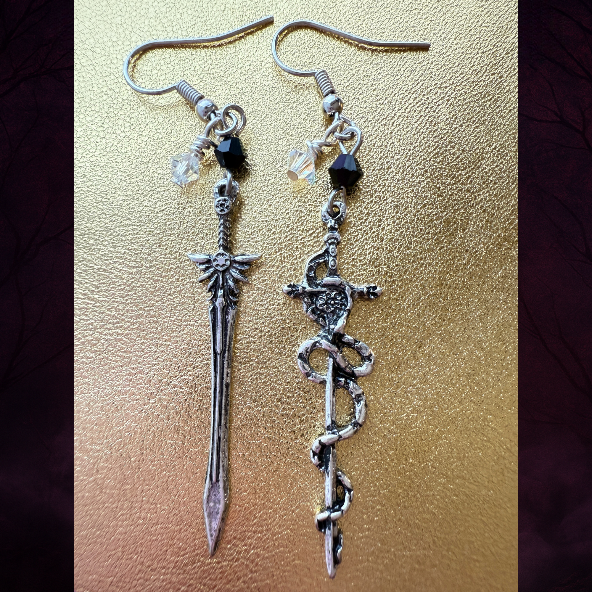 The Slayer & The Serpent –Mismatched Gothic Earrings