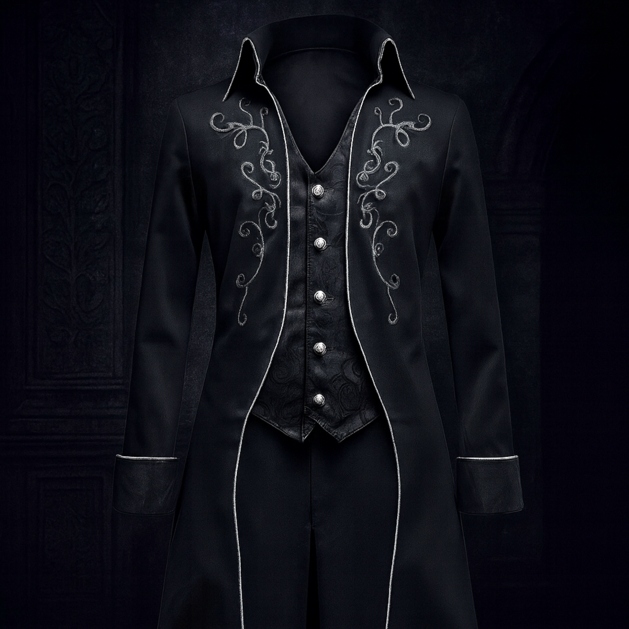 Dark Vampire Gothic Tailcoat – Men’s Steampunk Cosplay Jacket