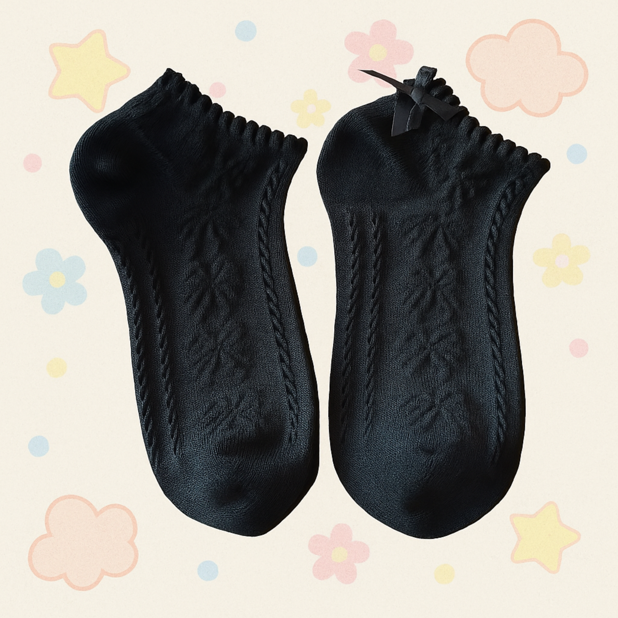 Witchy Little Things – Gothic Bow Ankle Socks for Dark & Kawaii Looks