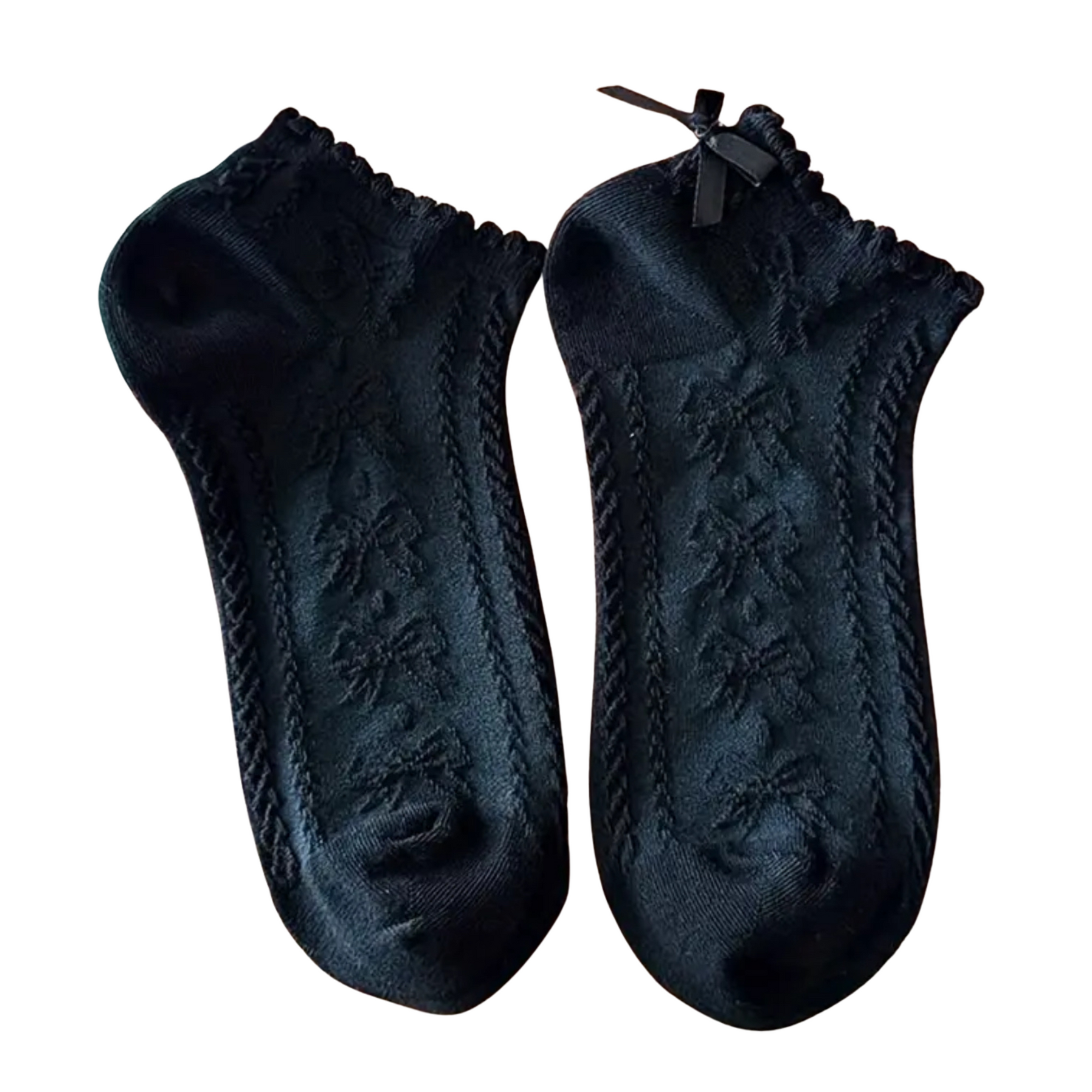 Witchy Little Things – Gothic Bow Ankle Socks for Dark & Kawaii Looks