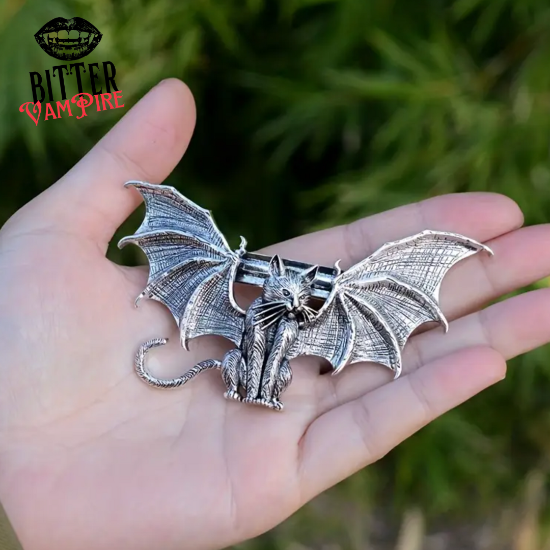 gothic hair clip vampirecore goth cat bat wings hair accessory hair accessories