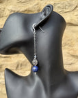 lapis lazuli earrings sterling silver 925 Drop Earrings Silver Gothic Earrings