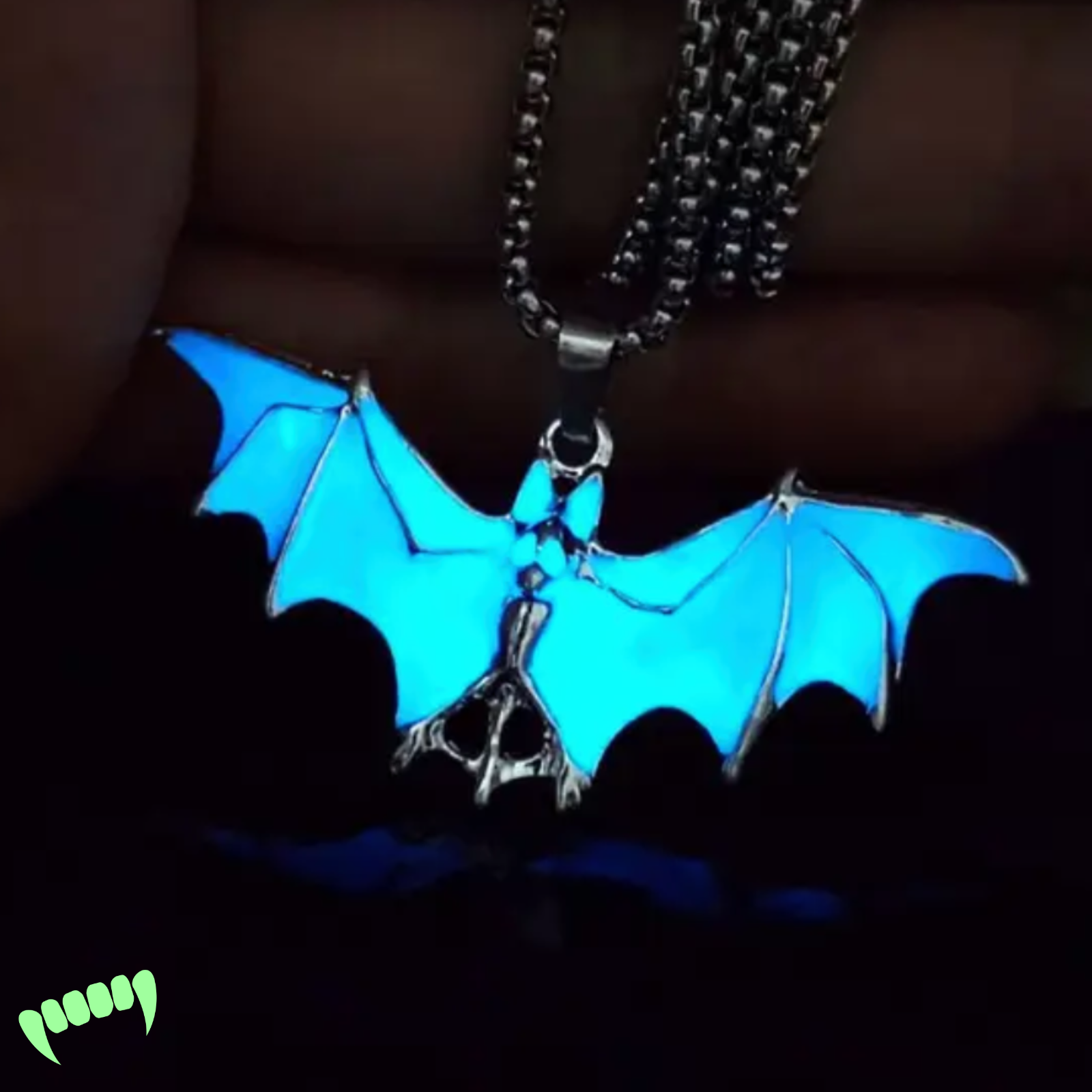 Glow in the Dark Bat Necklace Gothic Pendant Chain  Alt Jewellery Vibes