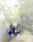 lapis lazuli earrings sterling silver 925 Drop Earrings Silver Gothic Earrings