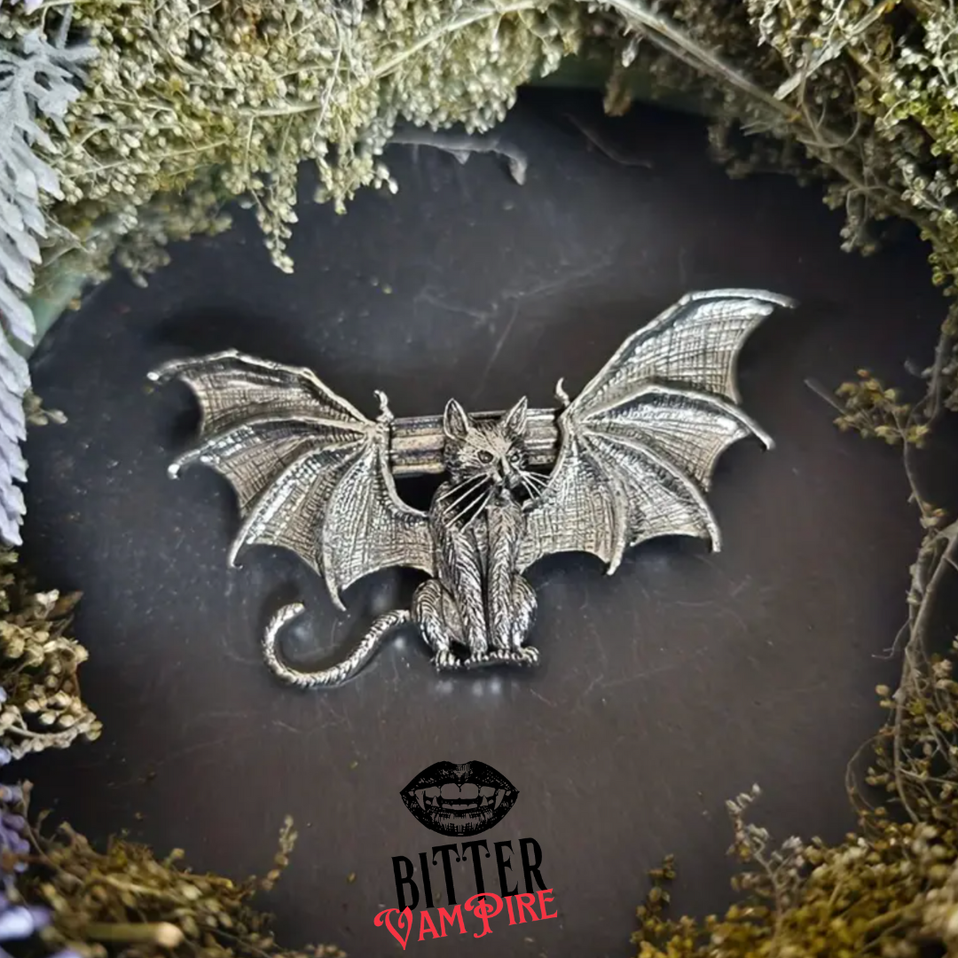 gothic hair clip vampirecore goth cat bat wings hair accessory hair accessories