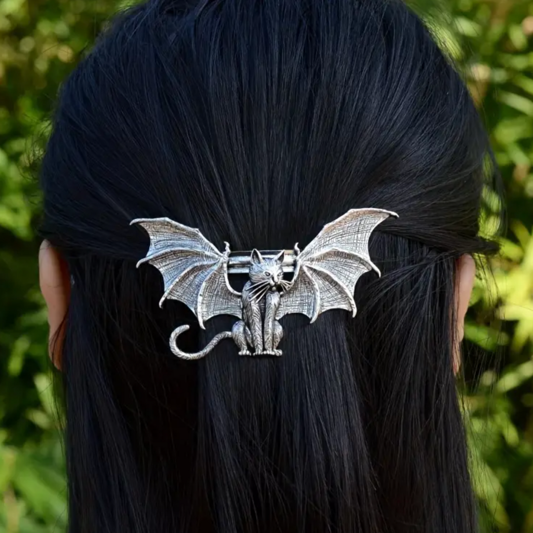 gothic hair clip vampirecore goth cat bat wings hair accessory hair accessories