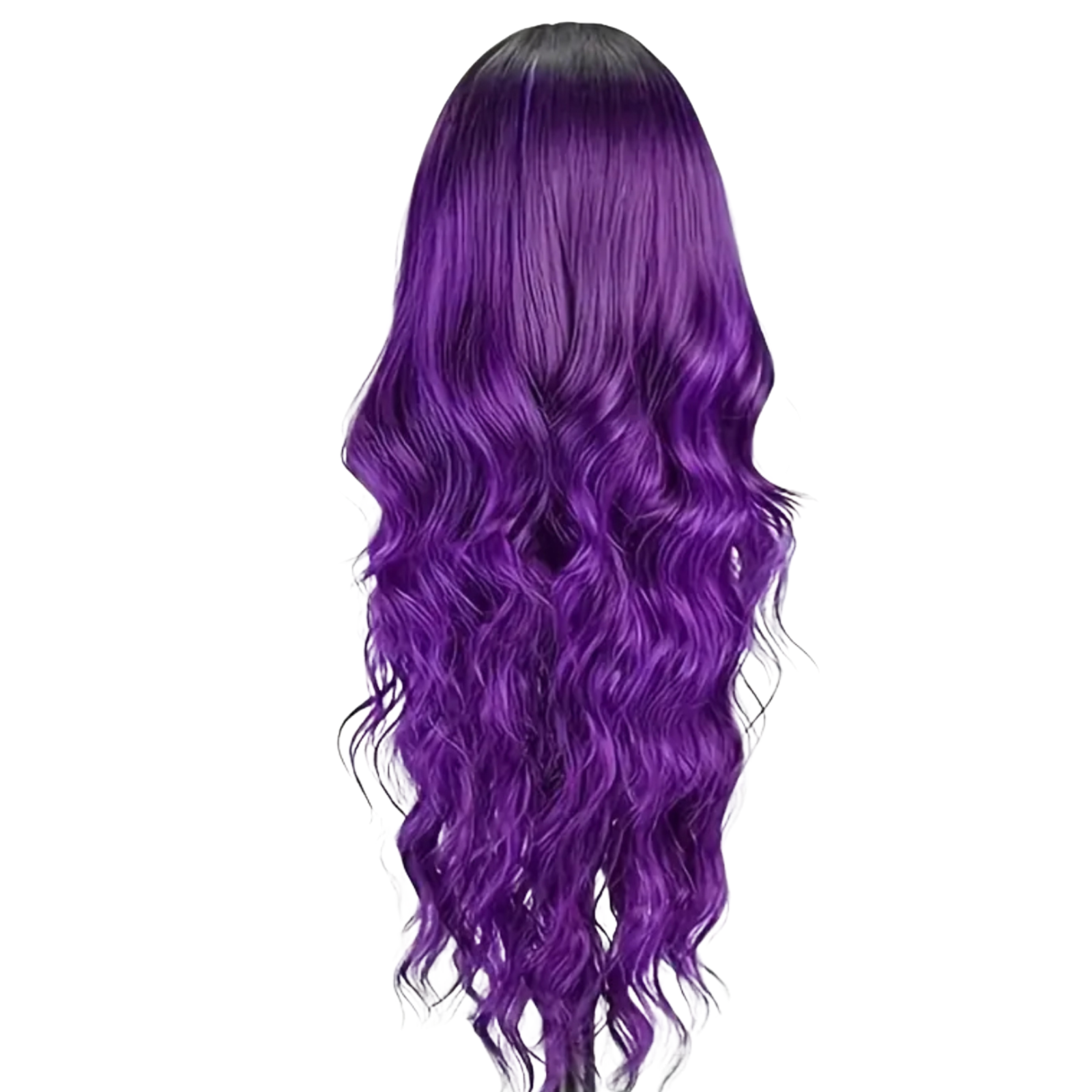 Long Wavy Purple Wig with Fringe Cosplay Wig for Goth, Anime & Everyday Glam