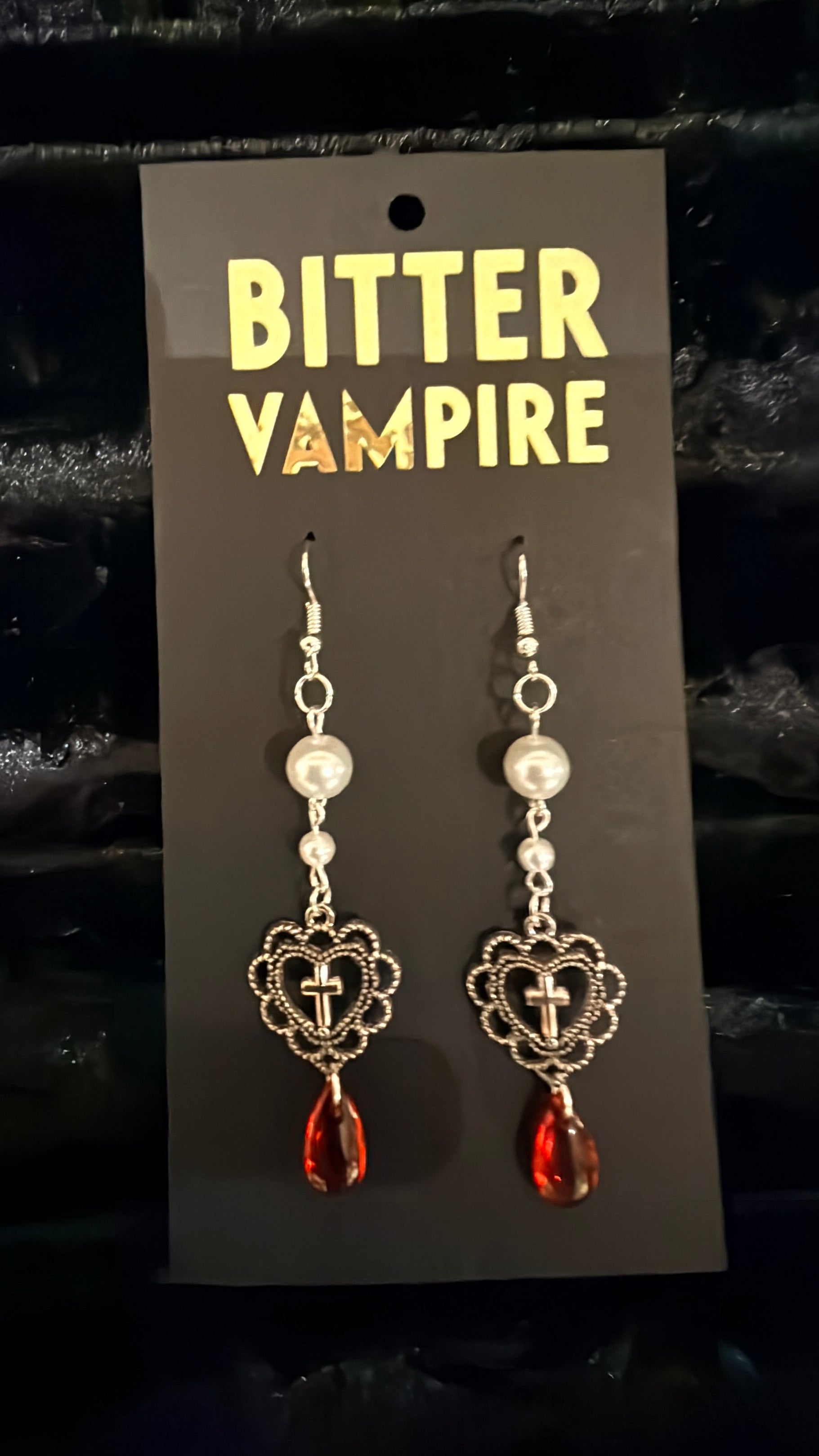 Crimson Prayer Gothic Earrings